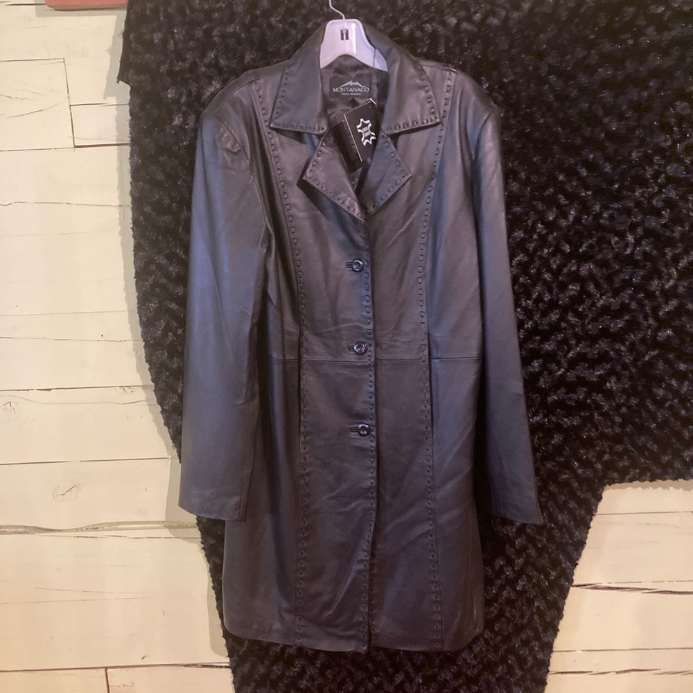 MontanaCo genuine leather coat size larger